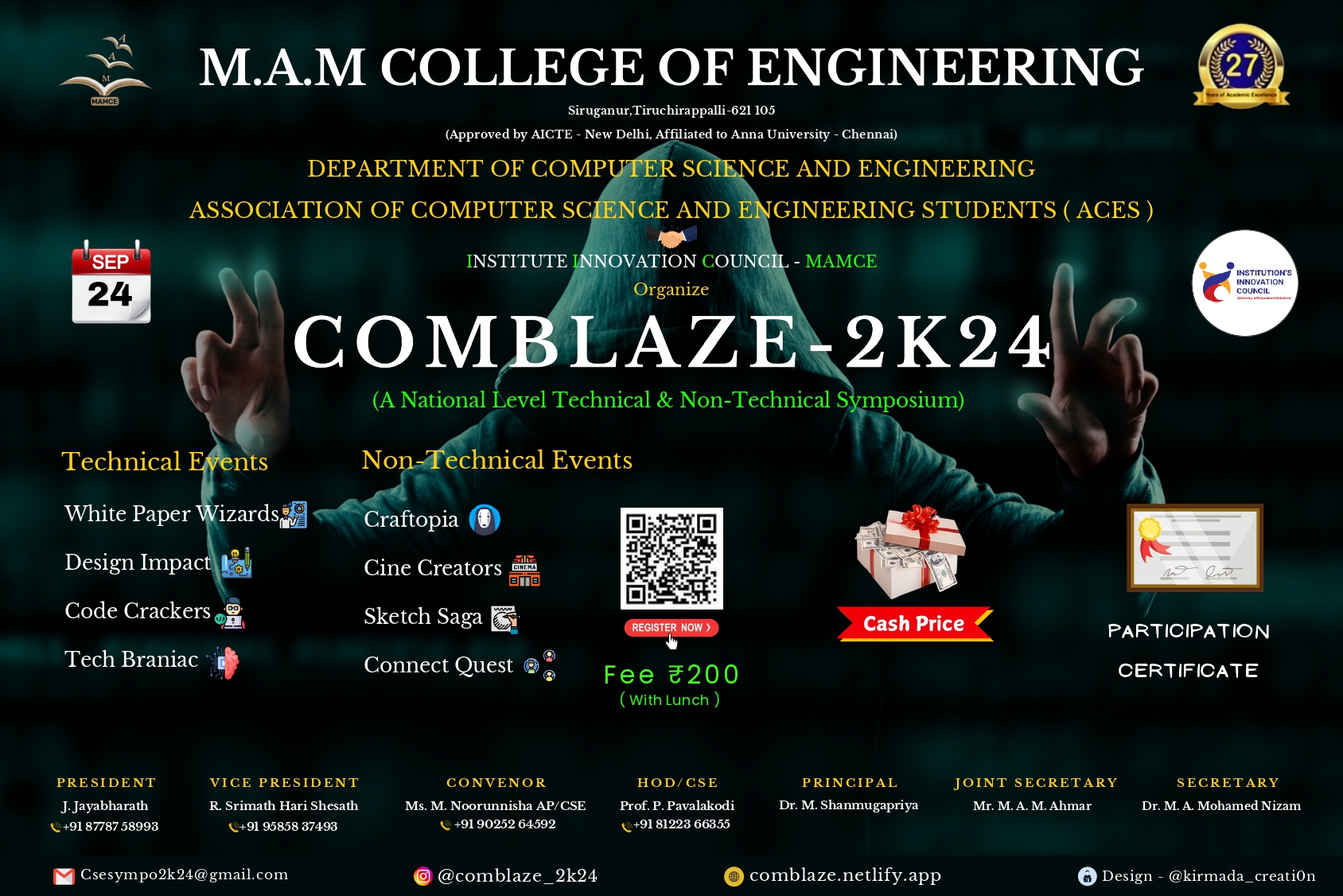 COMBLAZE 2K24 Event Poster